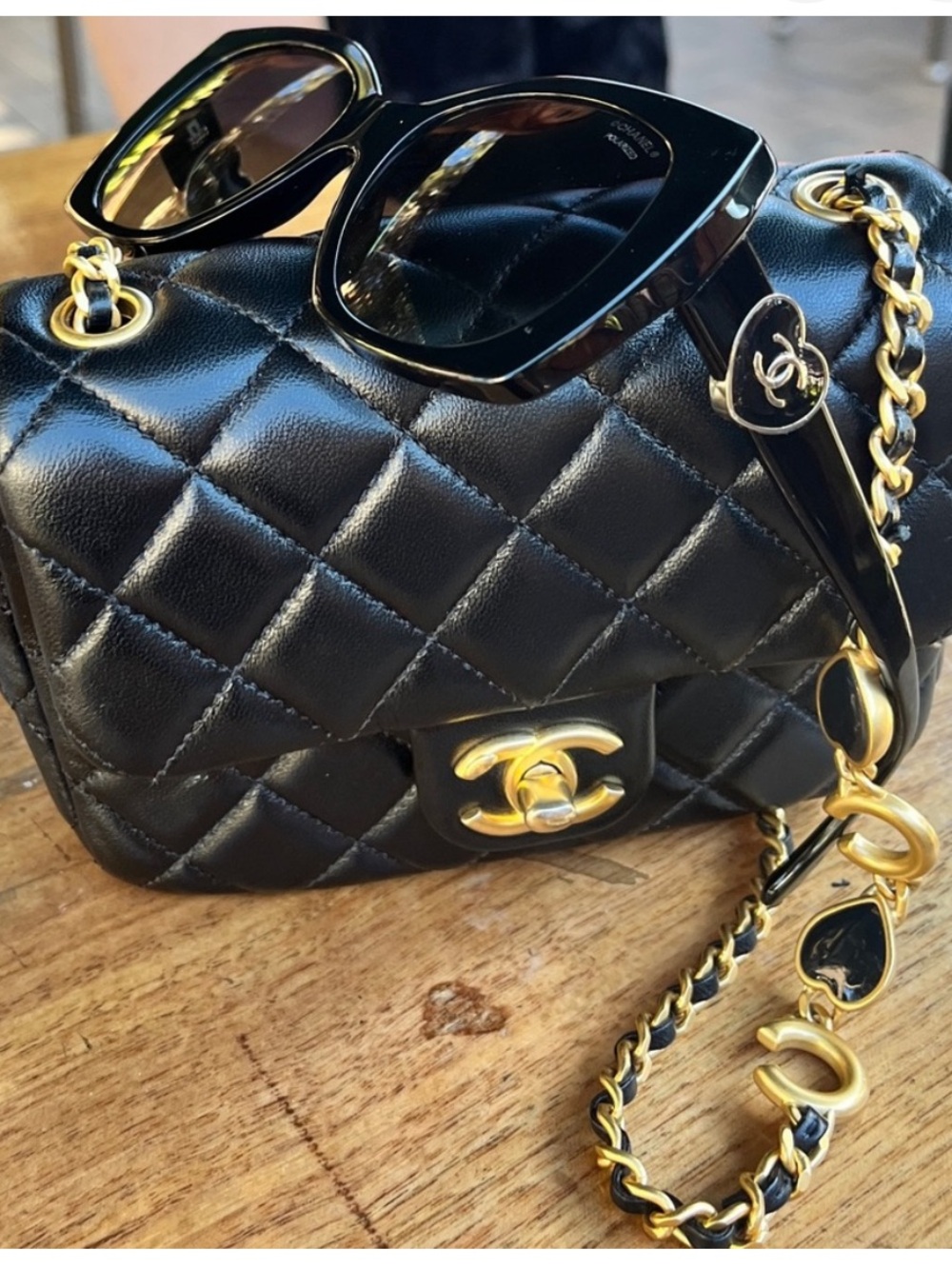 Chanel Coco de toi amore amour quilted heart chain mini flap bag lambskin